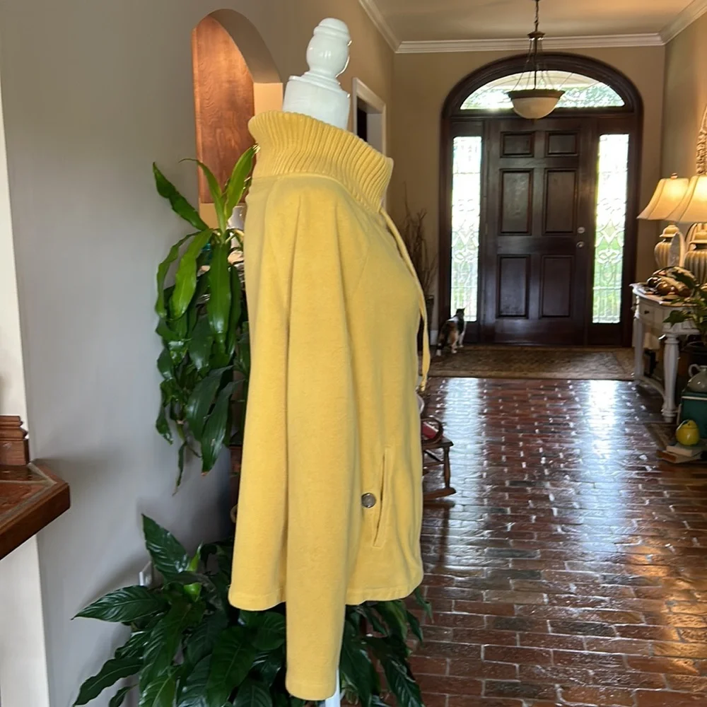 Lands' End Ribbed cowl neck fleece Jacket szL - Picture 4 of 11